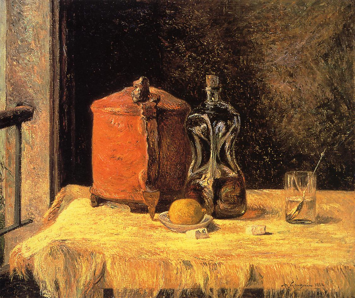 Still Life with Mig and Carafe - Paul Gauguin Painting